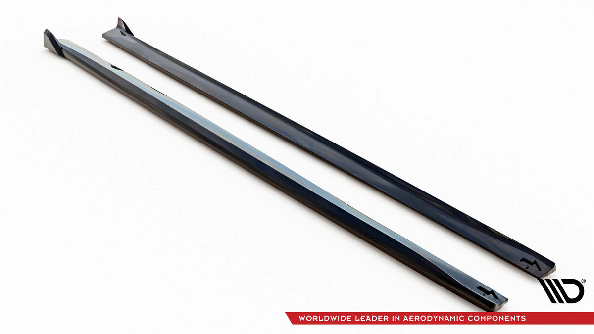 Side skirt aanzet versie 2 glanzend zwart passend voor BMW 4 serie F32, F33 en F36 met M pakket sideskirts Maxton Design