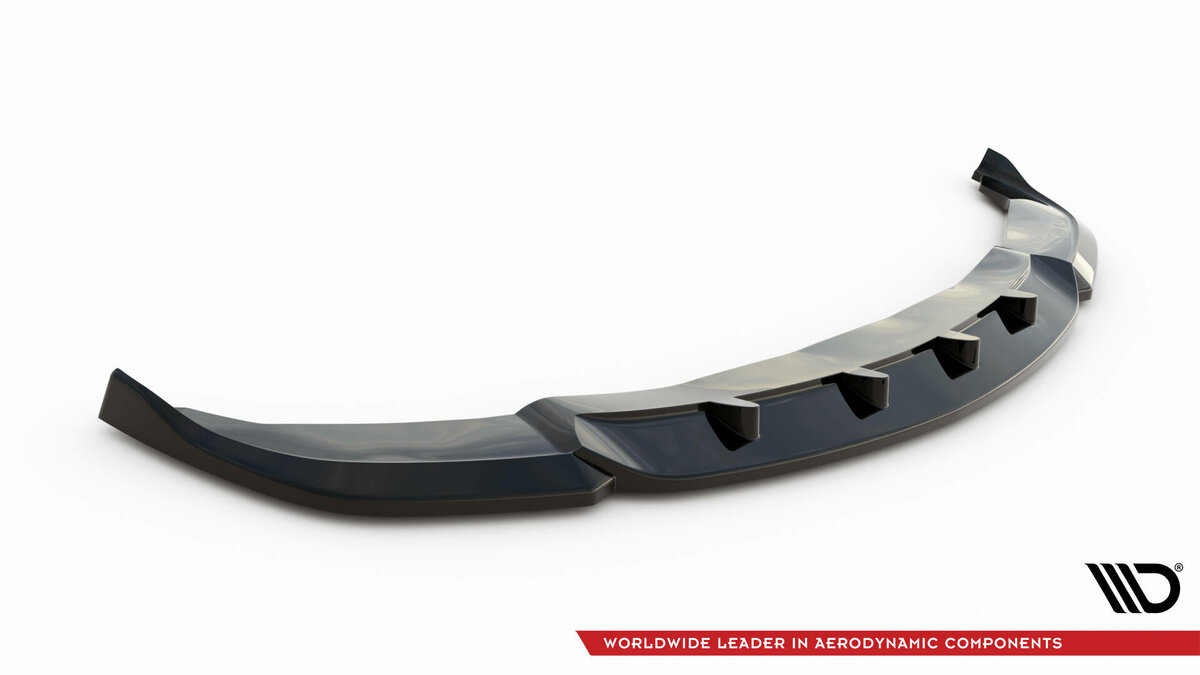 Frontspoiler versie 1 glanzend zwart passend voor BMW 7 serie F01 en F02 met standaard voorbumper