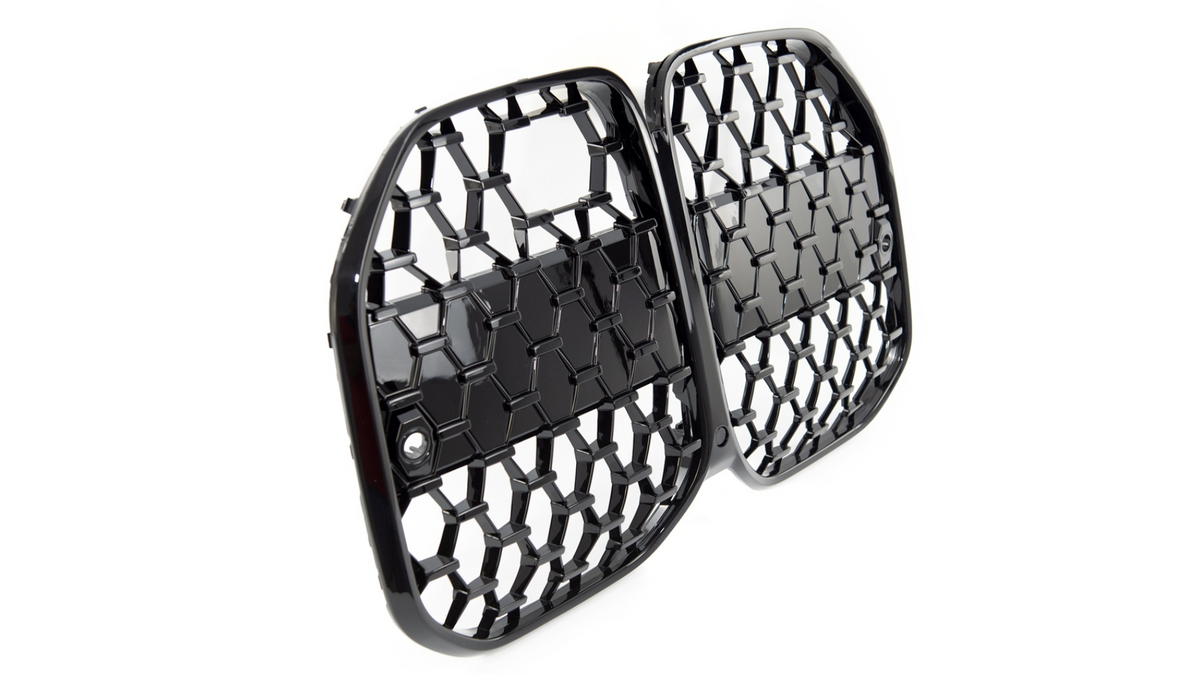 MESH grill glanzend zwart passend voor BMW 4 serie G22 en G23 met ACC