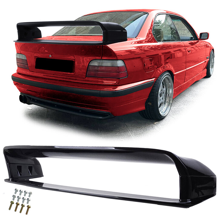 GT Wing high version LTW glanzend zwart passend voor BMW 3 serie E36 coupe en sedan