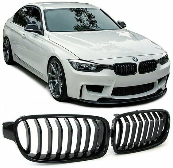 M Performance grillen glanzend zwart passend voor BMW 3 serie F30 en F31 origineel BMW