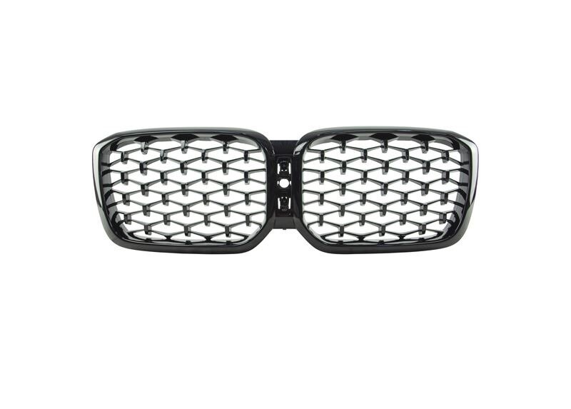 Diamond grillen glanzend zwart passend voor BMW X3 G01 LCI en X4 G02 LCI model vanaf 2021