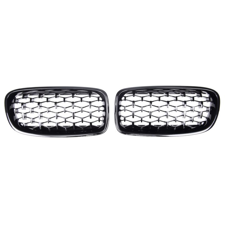 Diamond grillen glanzend zwart passend voor BMW 3 serie F30 en F31 