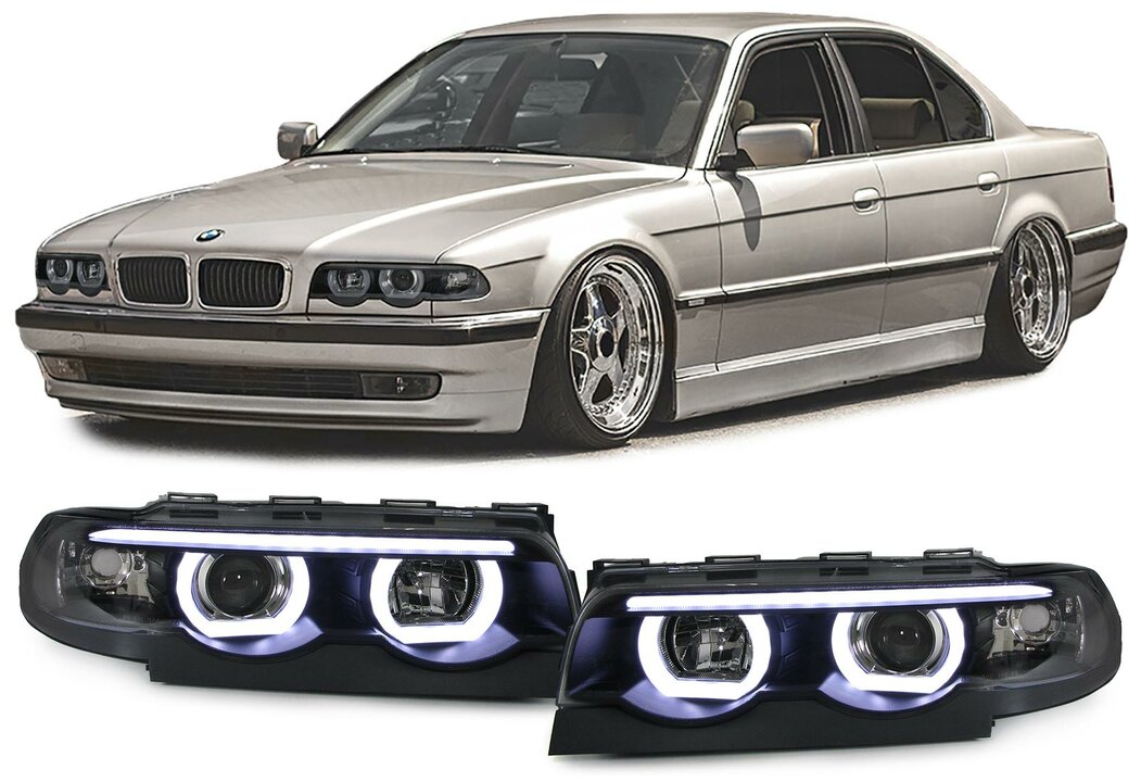 3D Angel eyes koplampen passend voor BMW 7 serie E38 model 1994 - 2001 