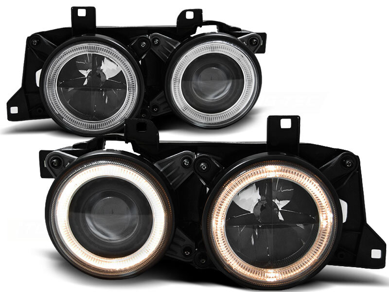 Angel eyes koplampen smoke design passend voor BMW 5 serie E34 en BMW 7 serie E32