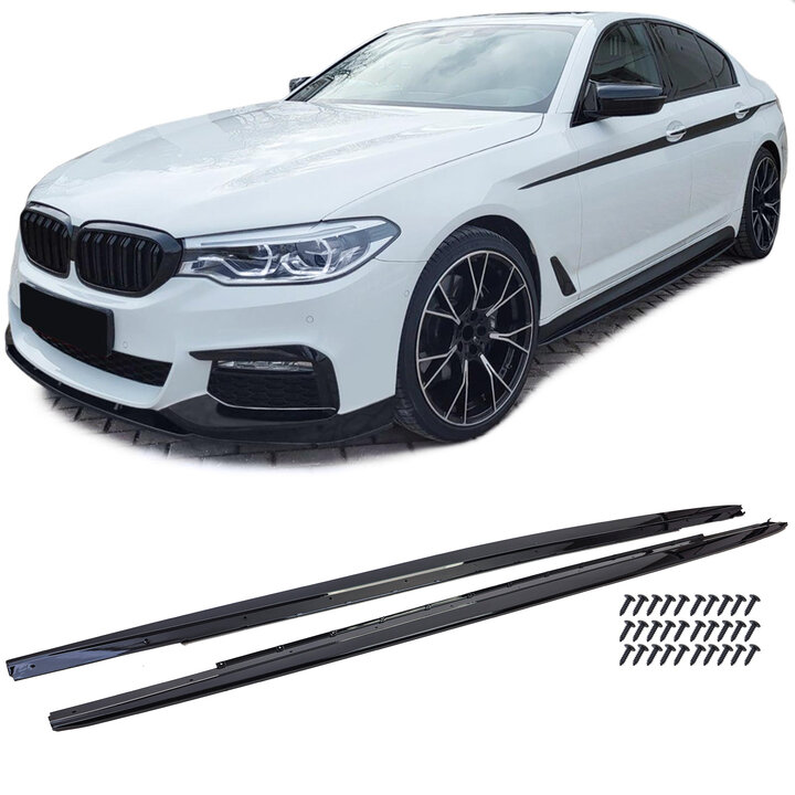 Performance look aanzets glanzend zwart passend voor BMW 5 serie G30 en G31 met M pakket sideskirts