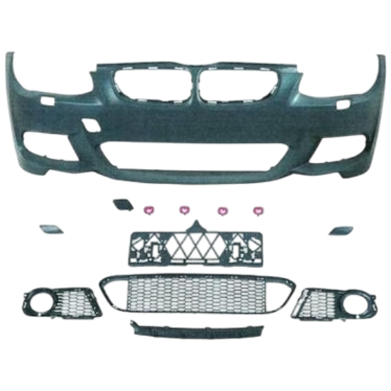 Sport look voorbumper passend voor BMW 3 serie E92 en E93 LCI model 2010 - 2013 zonder parkeersensoren