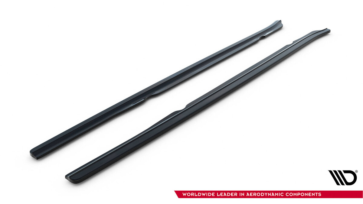 Sideskirts aanzet glanzend zwart passend voor BMW 6 serie E63 en E64 met standaard sideskirts Maxton Design