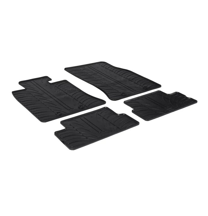 Rubbermatten passend voor Mini One/Cooper/S/D R56 2006-2014 (T profiel 4-delig + montageclips)