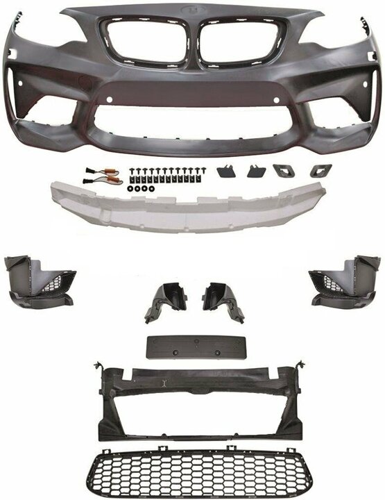 EVO look voorbumper passend voor BMW 2 serie F22 en F23 met parkeersensoren