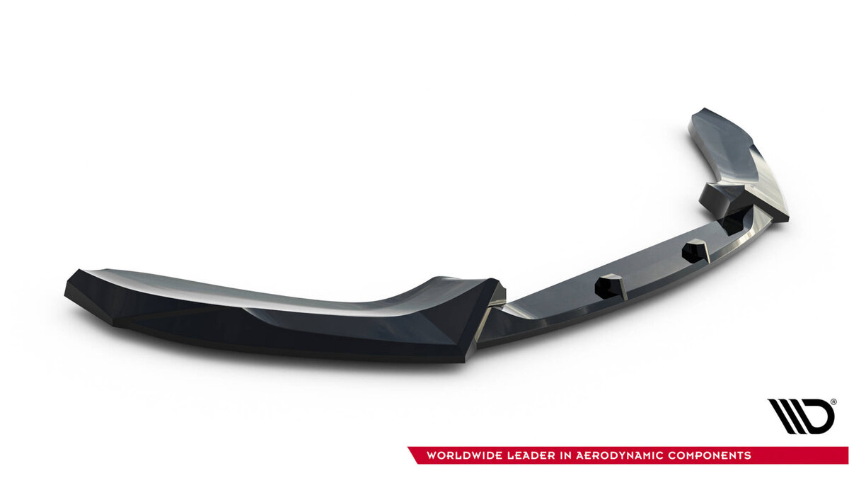 Frontspoiler CSL look versie 5 glanzend zwart passend voor BMW 1 serie F20LCI en F21LCI met M pakket voorbumper Maxton Design