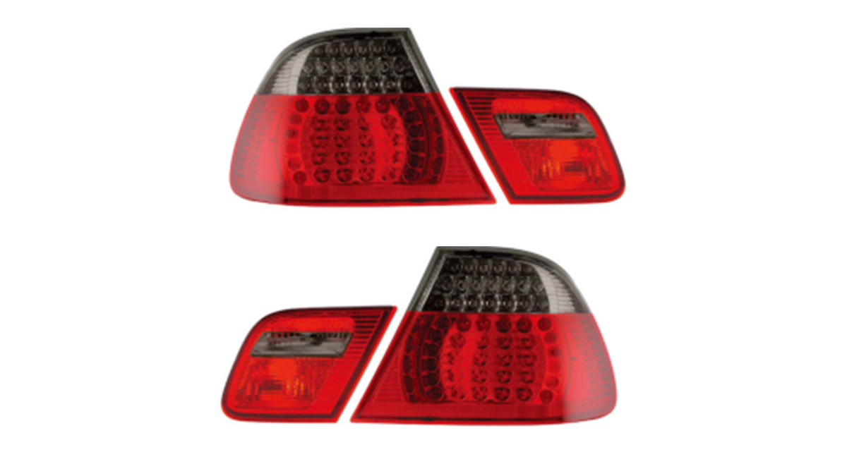 LED achterlichten rood / smoke passend voor BMW 3 serie E46 cabrio model 2000 - 2003