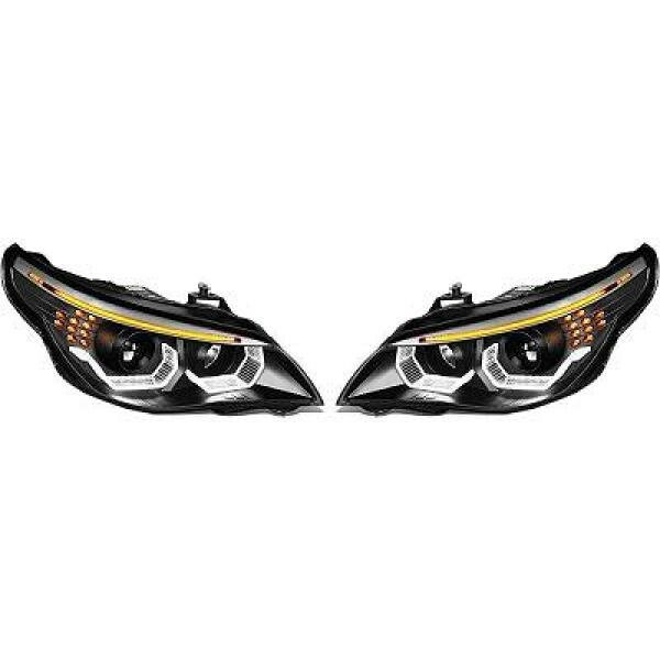 Koplampen passend voor BMW 5 serie E60 en E61 met halogeen koplampen model 2003 - 2007