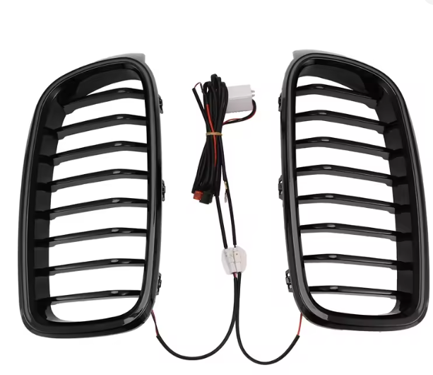 Glanzend zwarte grillen met LED verlichting passend voor BMW 3 serie F30 en F31 model 2012 - 2019
