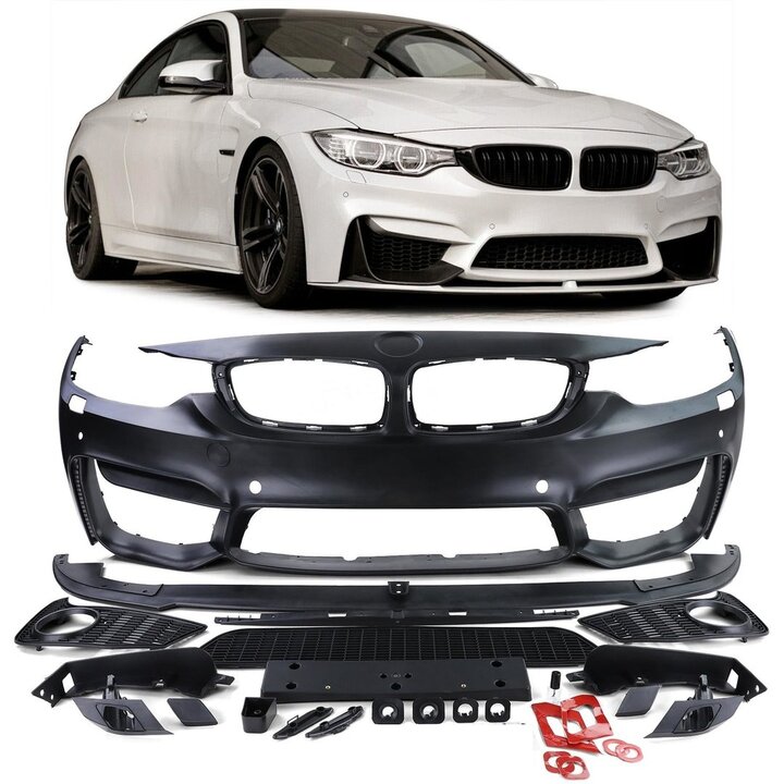 EVO look voorbumper met front lip passend voor BMW 4 serie F32, F33 en F36