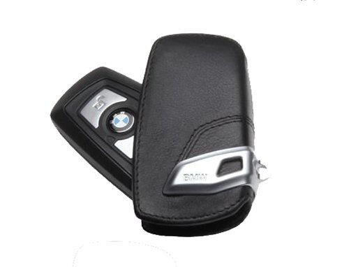 BMW sleutel etui leder zwart/zwart origineel passend voor BMW F20, F21, F30, F31, F34 GT, F32, F33, F36, F07 GT, F10, F11, F06 GC, F12, F13, F01, F02, F25 en F26
