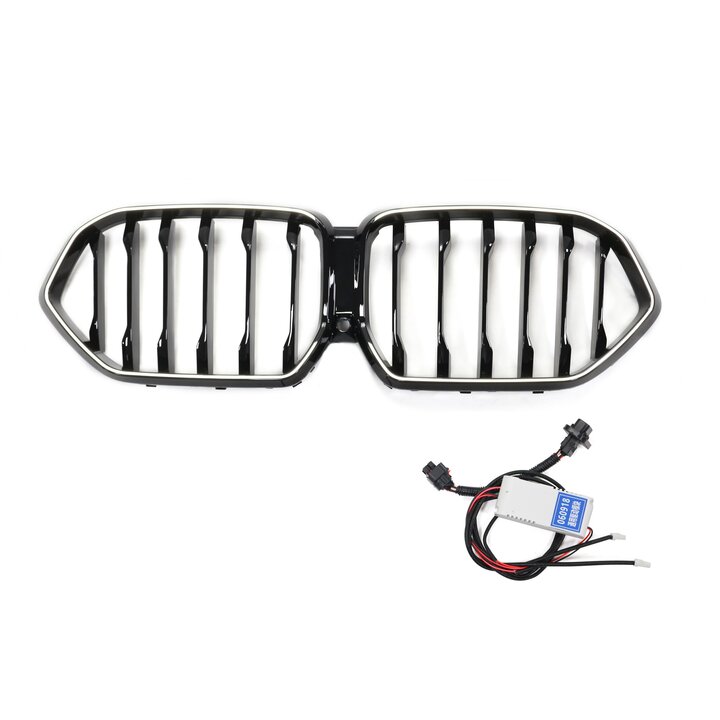 Grillen glanzend zwart met LED verlichting passend voor BMW X6 G06 model 2019 - 2023