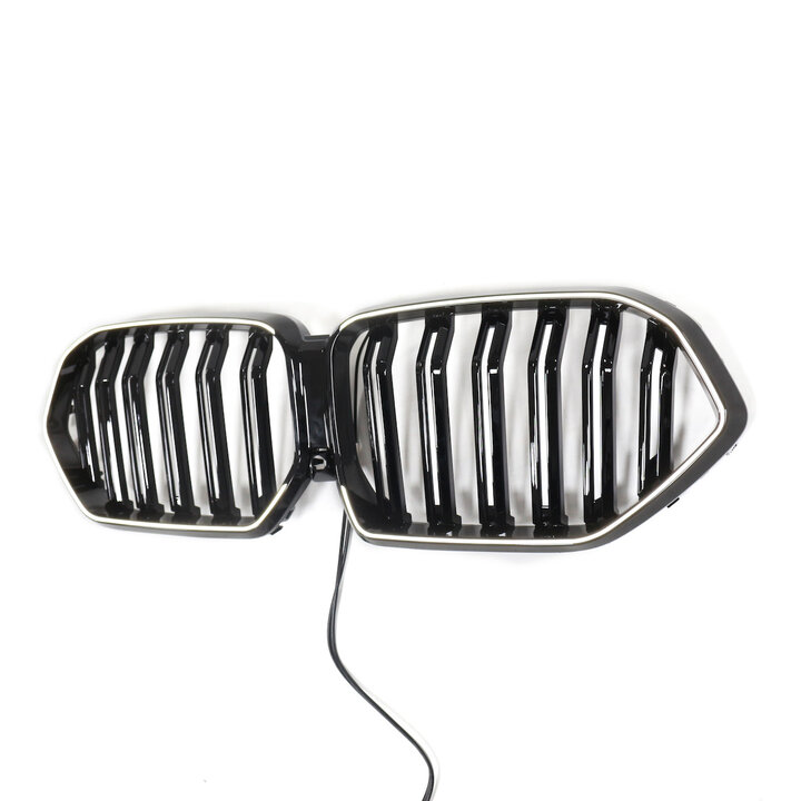 Grillen glanzend zwart met LED verlichting dubbelspijls passend voor BMW X6 G06 model 2019 - 2023