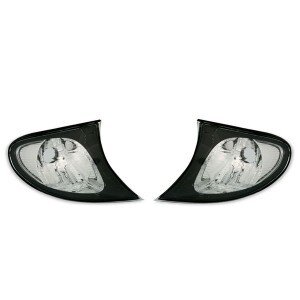 Witte knipperlichten zwarte rand passend voor BMW 3 serie E46 sedan en touring model 2001 - 2005