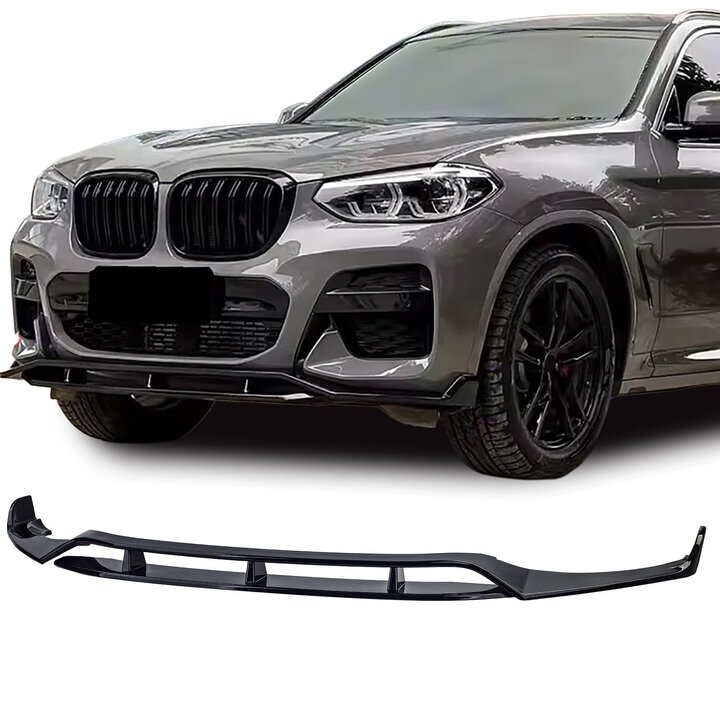 Glanzend zwarte frontspoiler passend voor BMW X3 G01 model 2017 - 2021 