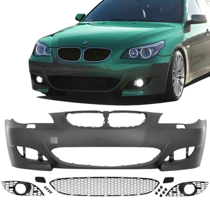 EVO look voorbumper passend voor BMW 5 serie E60 en E61 model 2003 - 2010 zonder parkeersensoren