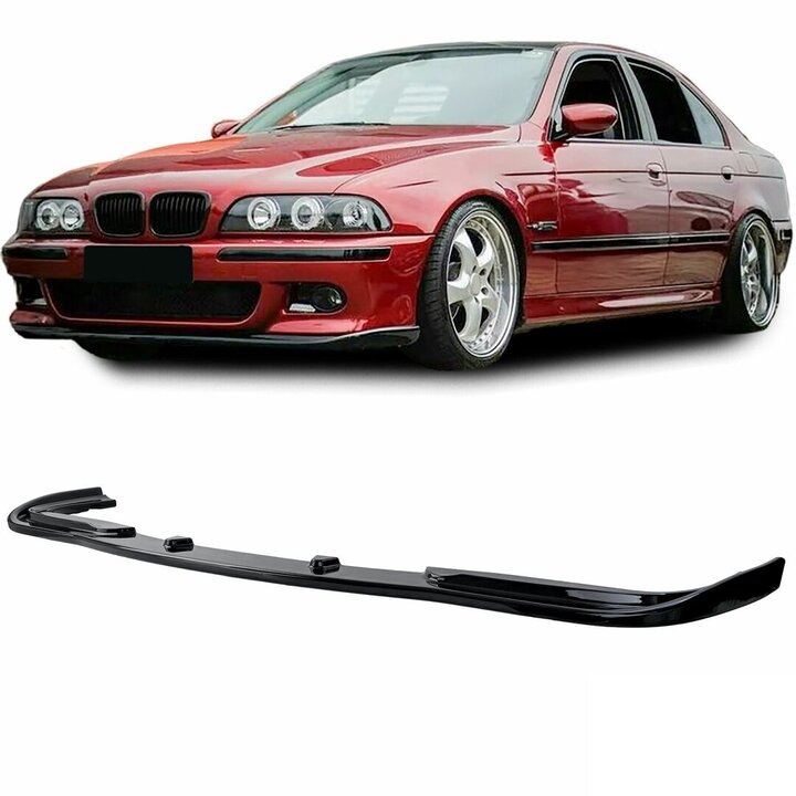 Glanzend zwarte frontlip passend voor BMW 5 serie E39 met M pakket voorbumper