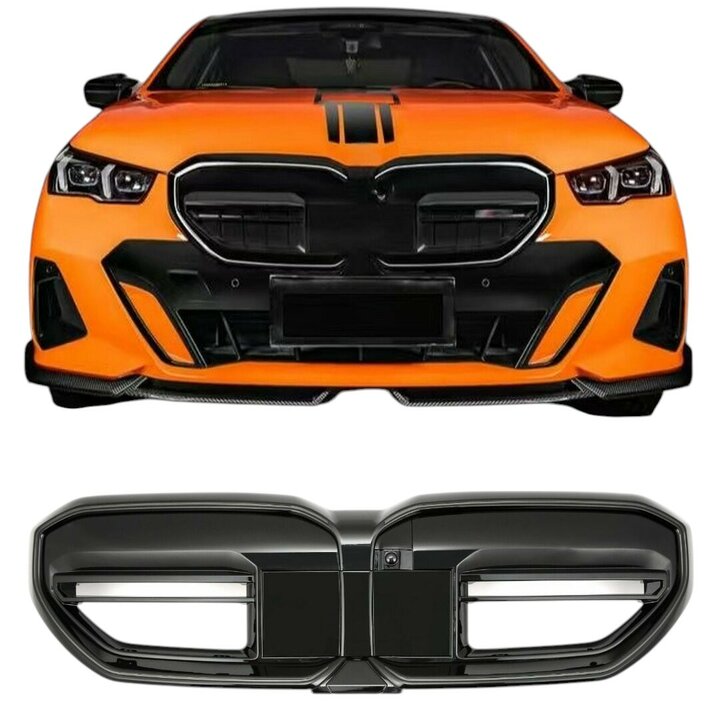 Glanzend zwarte grill met verlichting LED EVO passend voor BMW 5 serie G60 en G61