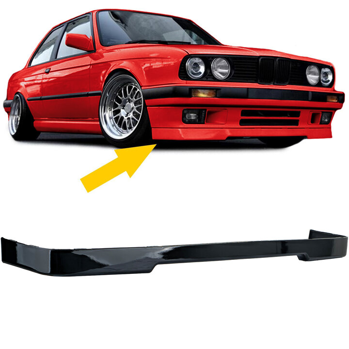 IS look frontlip glanzend zwart passend voor BMW 3 serie E30 type 2