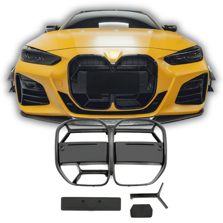 Glanzend zwarte CS look grill passend voor BMW 4 serie G22 en G23 
