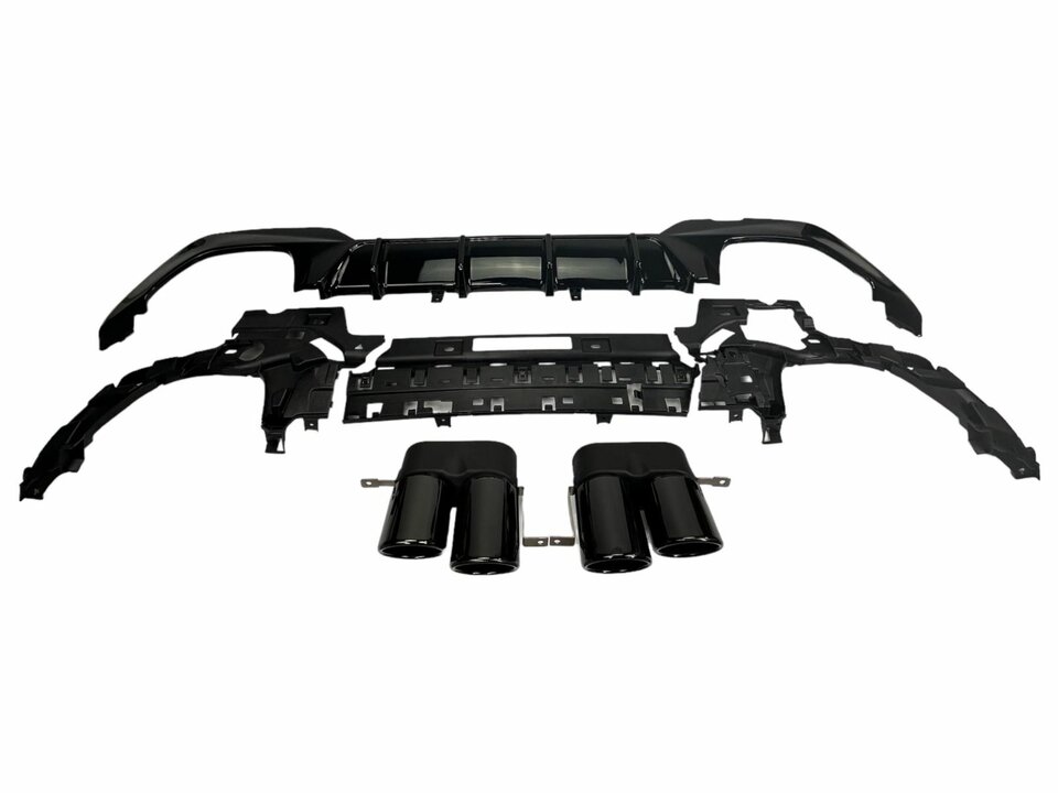 Vier uitlaten ombouw set passend voor BMW 3 serie G20 en G21 met M pakket achterbumper model 2019 - 2022