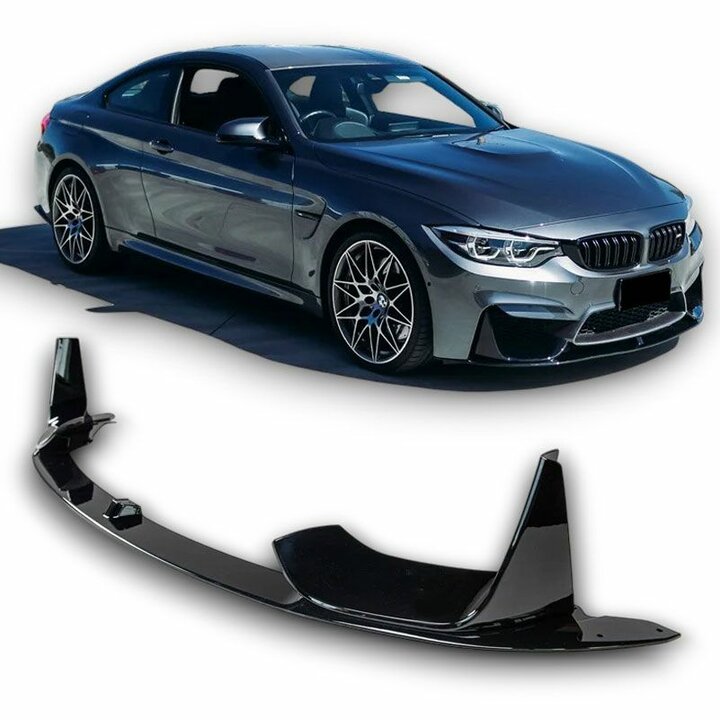 Performance look frontspoiler glanzend zwart passend voor BMW M3 F80 en M4 F82 en M4 F83