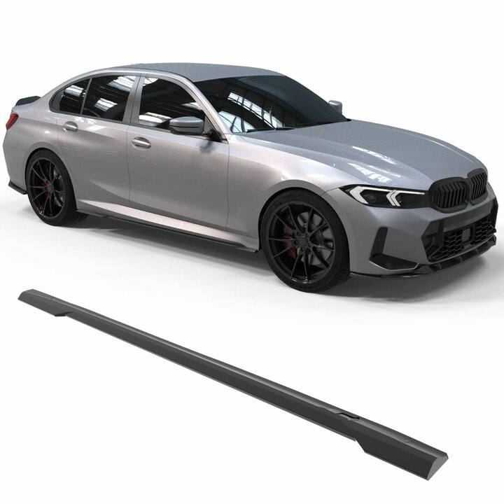 Glanzend zwarte sideskirt aanzets passend voor BMW 3 serie G20 en G21 met M pakket sideskirts