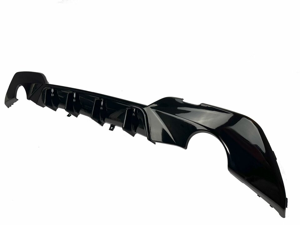 Glanzend zwarte diffuser passend voor BMW 3 serie G20 en G21 model 2018 - 2022 met M pakket achterbumper