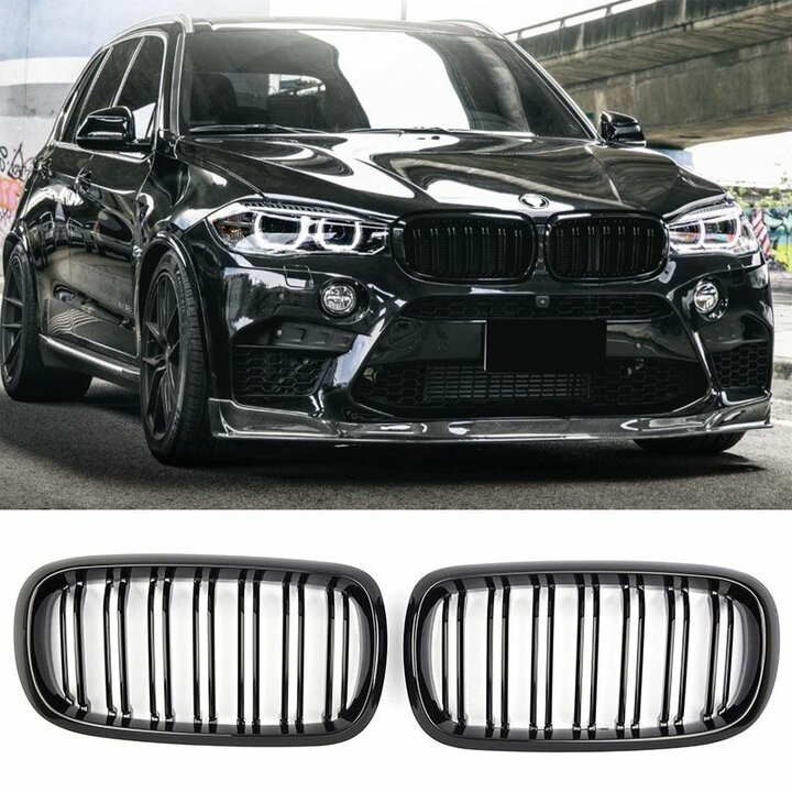 Dubbelspijls grillen glanzend zwart passend voor BMW X5 F15 en X6 F16