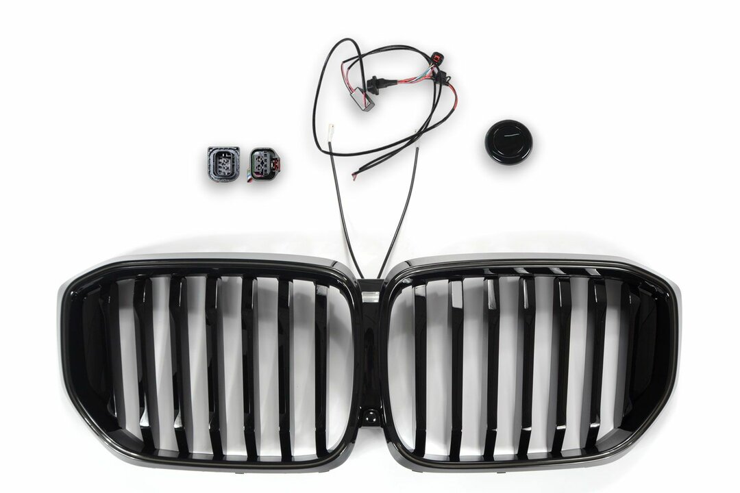 Glanzend zwarte grille met LED verlichting passend voor BMW X5 G05 LCI model vanaf 2023