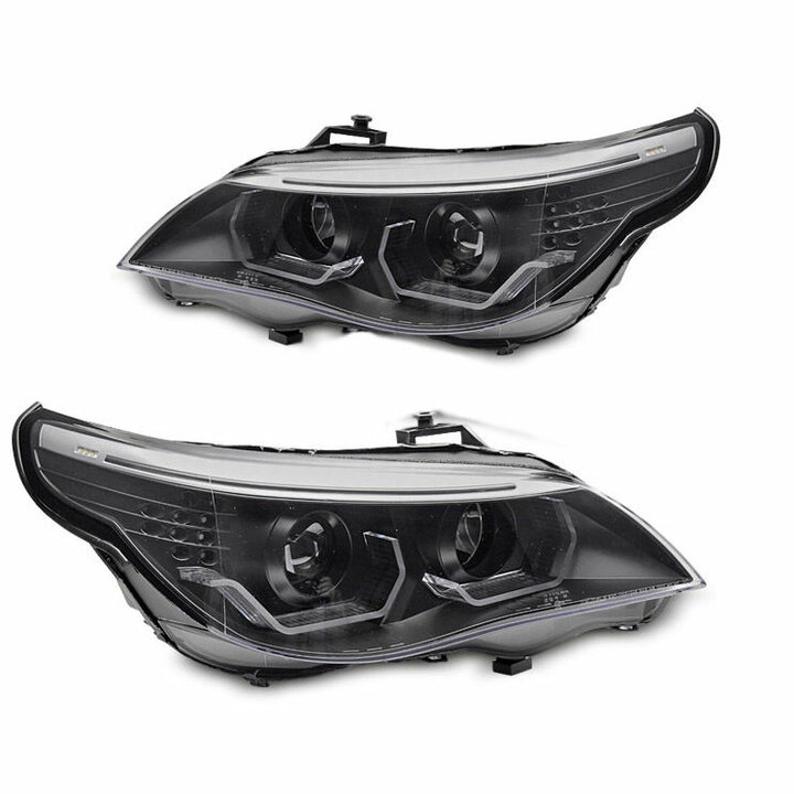 Koplampen passend voor BMW 5 serie E60 en E61 met halogeen koplampen model 2003 - 2007