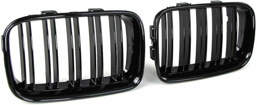 Dubbelspijls glanzend zwarte grillen passend voor BMW 3 serie E36 1991 - 1996