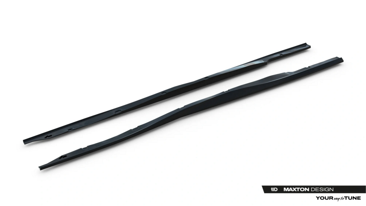 Sideskirt aanzets glanzend zwart passend voor BMW 3 serie E36 met M pakket achterbumper Maxton Design