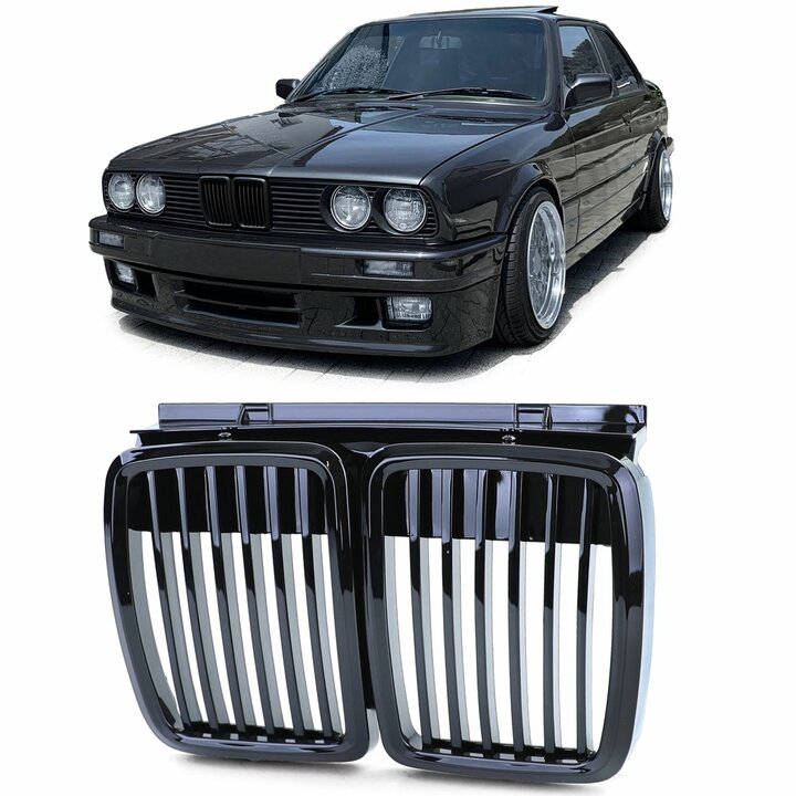 Glanzend zwarte grille passend voor BMW 3 serie E30 