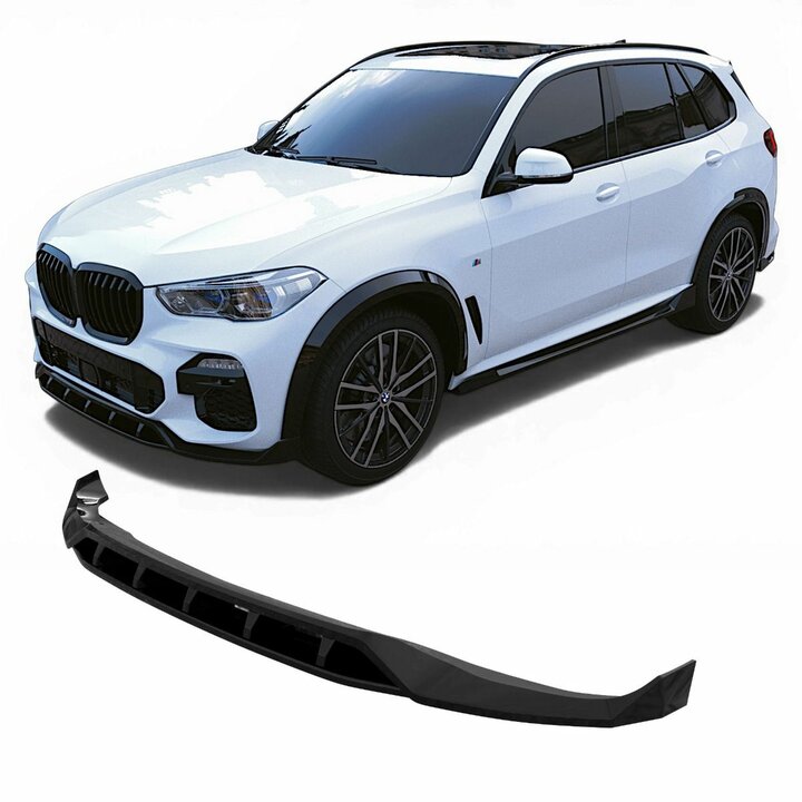 Glanzend zwarte frontspoiler passend voor BMW X5 G05 model 2018 - 2023 met M pakket voorbumper