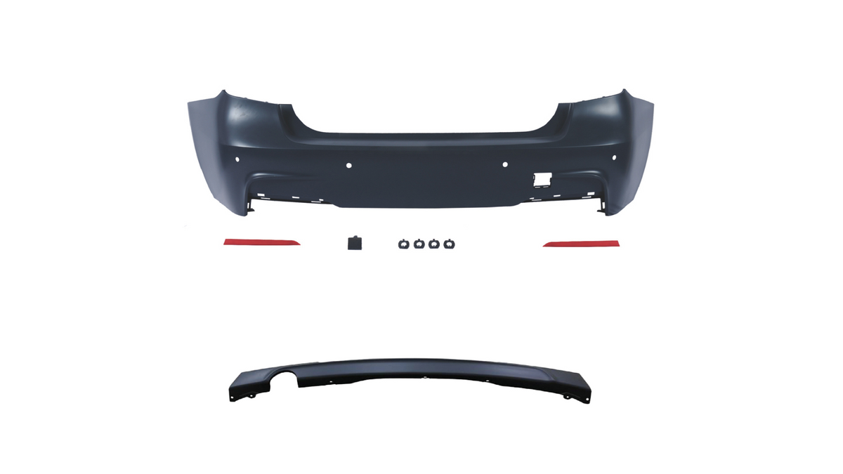 Sportlook achterbumper passend voor BMW 3 serie F30 model 2012 - 2019 uitlaat enkel links
