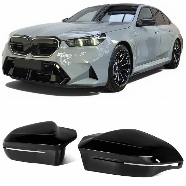 Glanzend zwarte spiegelkappen passend voor BMW 5 serie G60 en G61