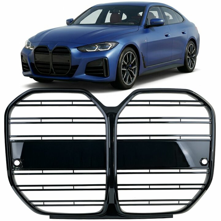 Glanzend zwarte grille passend voor BMW 4 serie G26 zonder ACC