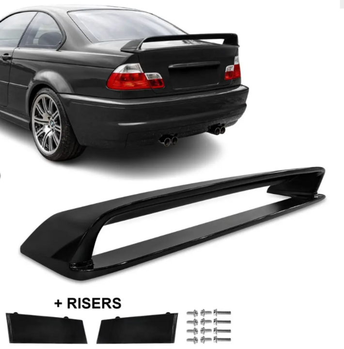 Glanzend zwarte LTW wing passend voor BMW 3 serie E46 sedan en coupe