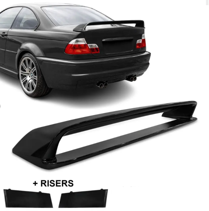 Glanzend zwarte LTW wing passend voor BMW 3 serie E46 sedan en coupe