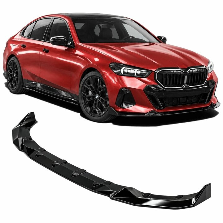 Glanzend zwarte frontspoiler passend voor BMW 5 serie G60 en G61 met M pakket voorbumper