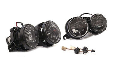Donkere koplampen met kruis passend voor BMW 3 serie E30 type 2