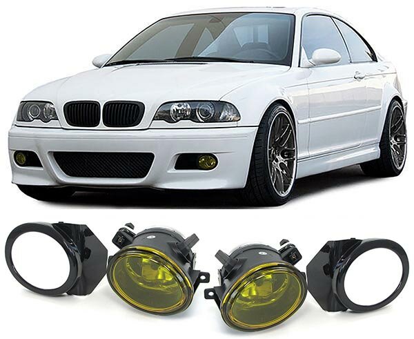 Mistlampen M pakket geel passend voor BMW 3 serie E46 M pakket en BMW 5 serie E39 M pakket