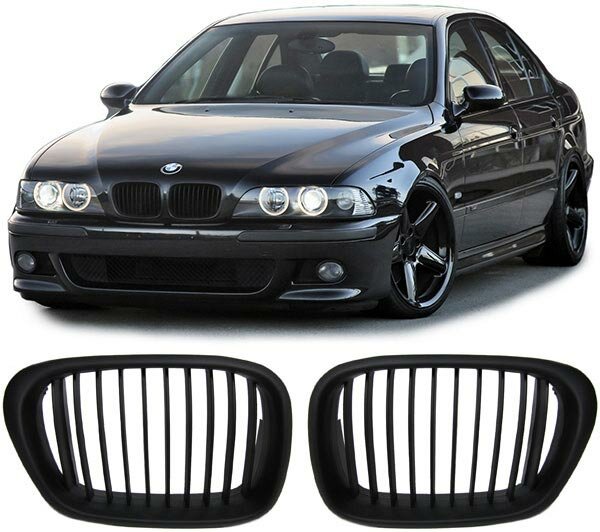 Mat zwarte grillen passend voor BMW 5 serie E39 model 1995 - 2003