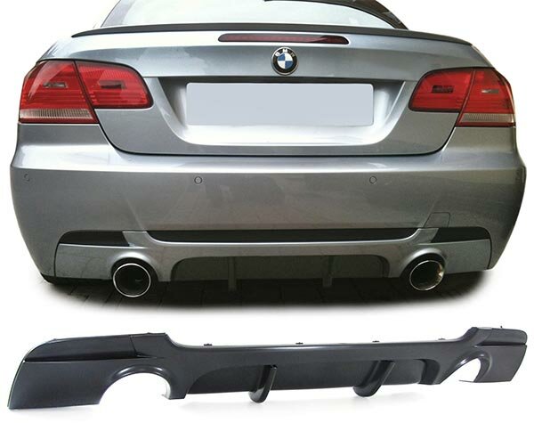 Diffuser performance look mat zwart 335i look passend voor BMW 3 serie E92 en E93 met M pakket achterbumper